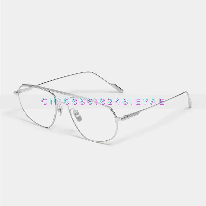 

Metal Frame Retro Double Beam Anti-blue Glasses UV400 Yellow Lenses Versatile Sunglasses Neutral Myopia Frame