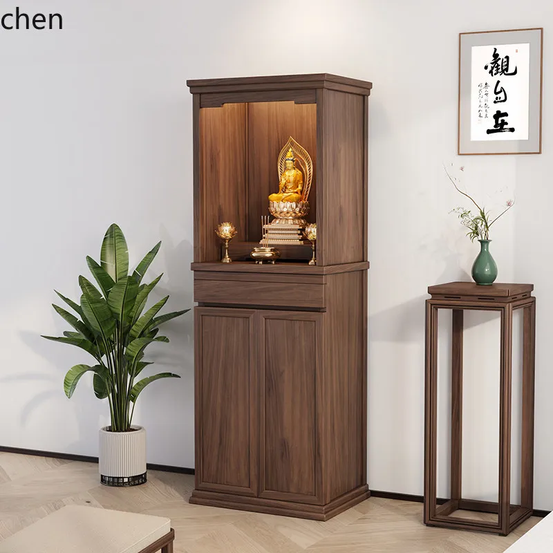 HXL Buddha Niche Cabinet Home Solid Wood Buddha Cabinet Buddha Altar for Offering to Bodhisattva