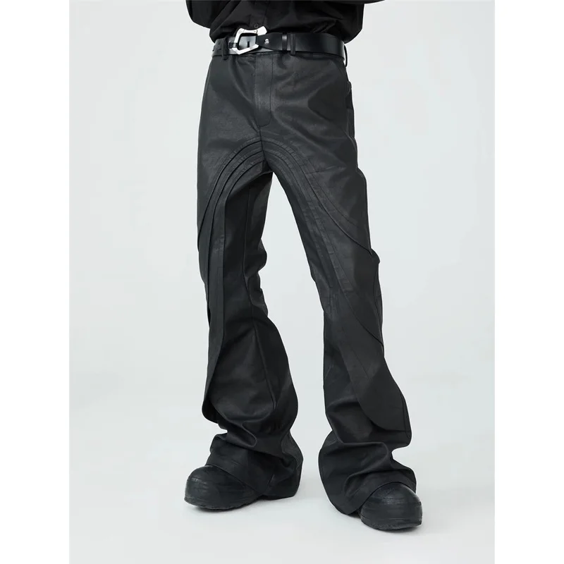 Y2K Thermal Coated All-match Multi-layer Casual Black Trousers streetwear men clothing vintage trousers tactical pants element