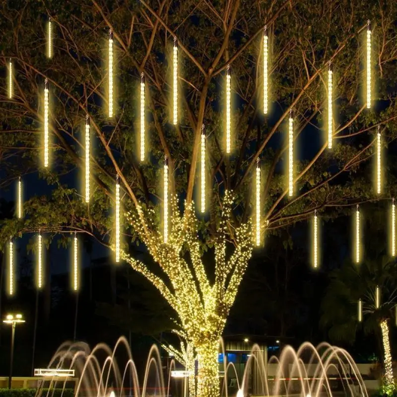 Imagem -02 - Meteor Rain String Led Lights Shower Lights Outdoor Lighting Street Tree Decoration Wedding Christmas Holiday 220v 110v