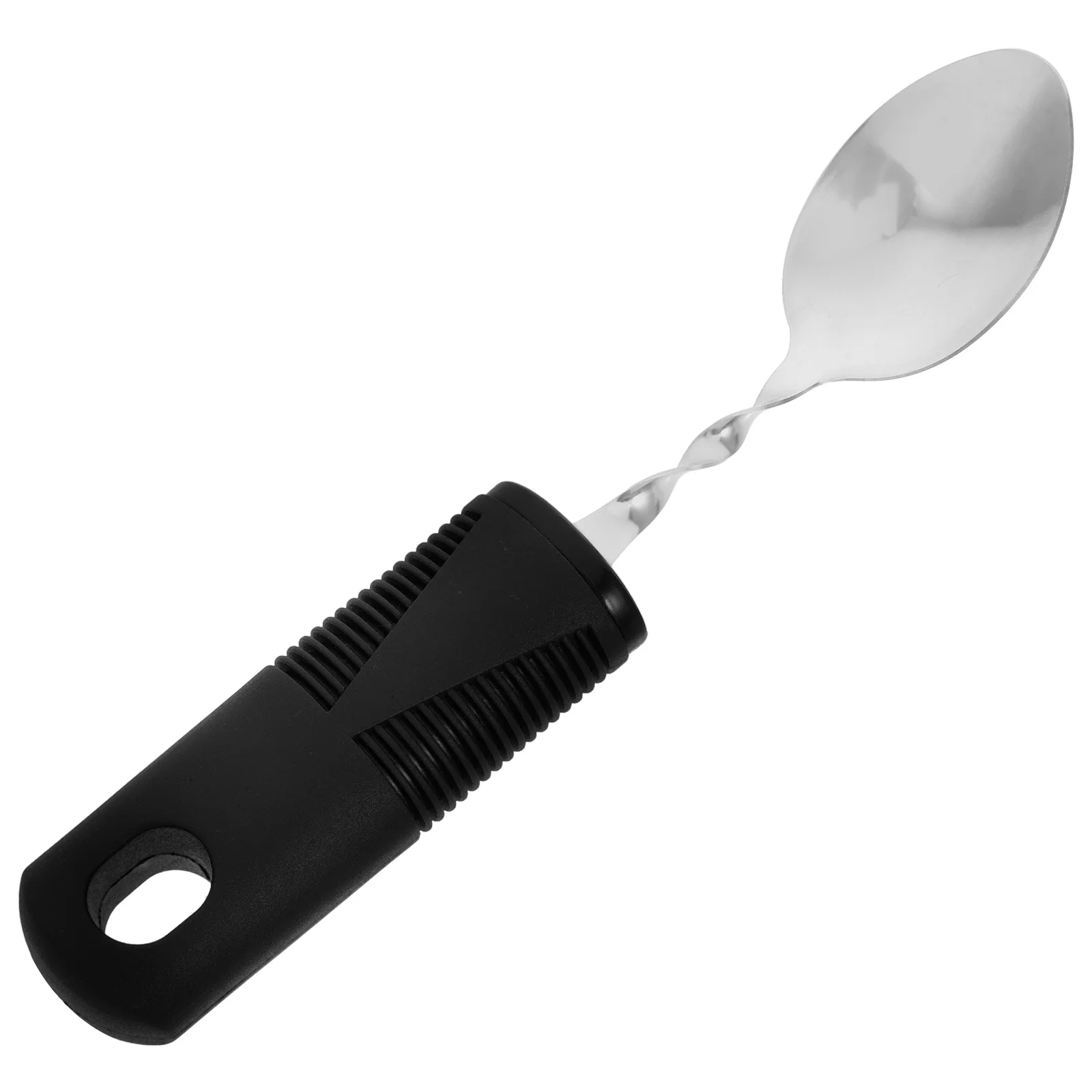 

Anti-shake Spoon Bendable Grip Flatware Dinner Adaptive Utensils Handicap Silverware for Adults Rubber Handle Elder