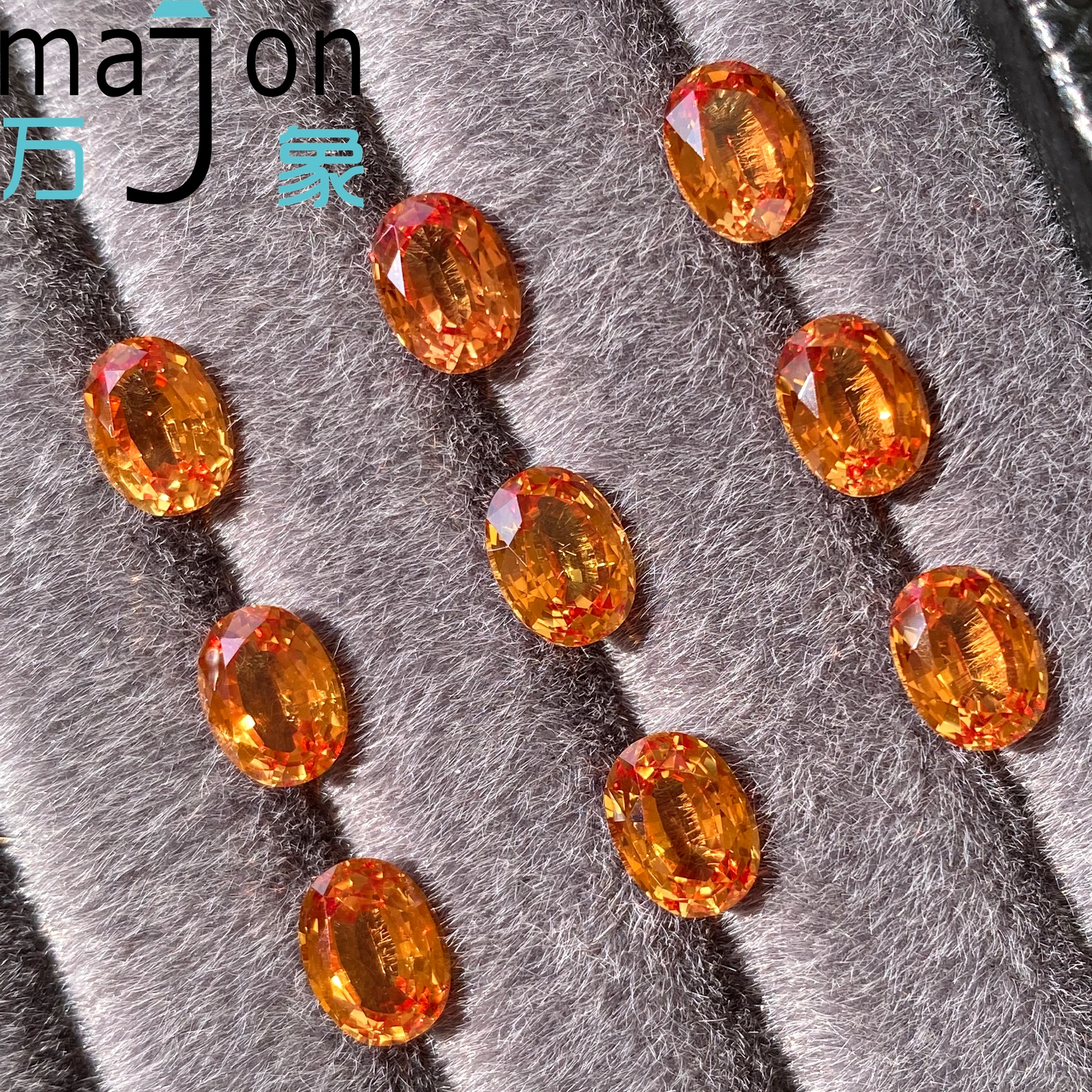 

Orange Color Lab Grown Sapphire Oval Shape Charms for DIY Jewelry Making AGL Certificate Jewelry Materials