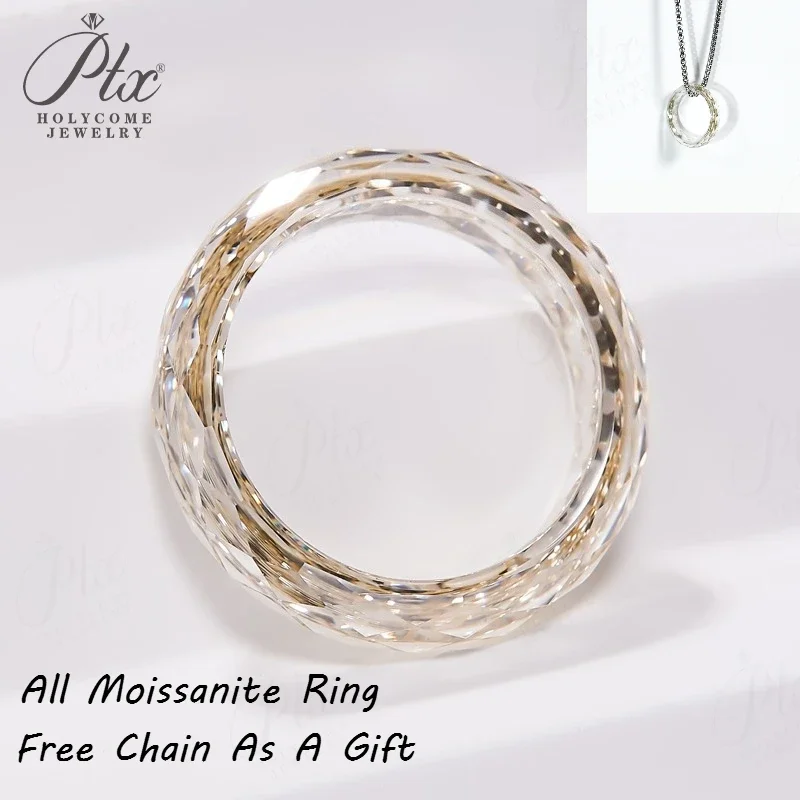 100% مويسانيتي خاتم هدية للذكرى السنوية الفاخرة عالية الجودة مجوهرات نادرة سلسلة مجانية كهدية تمرير اختبار الماس ​ منفذ المصنع