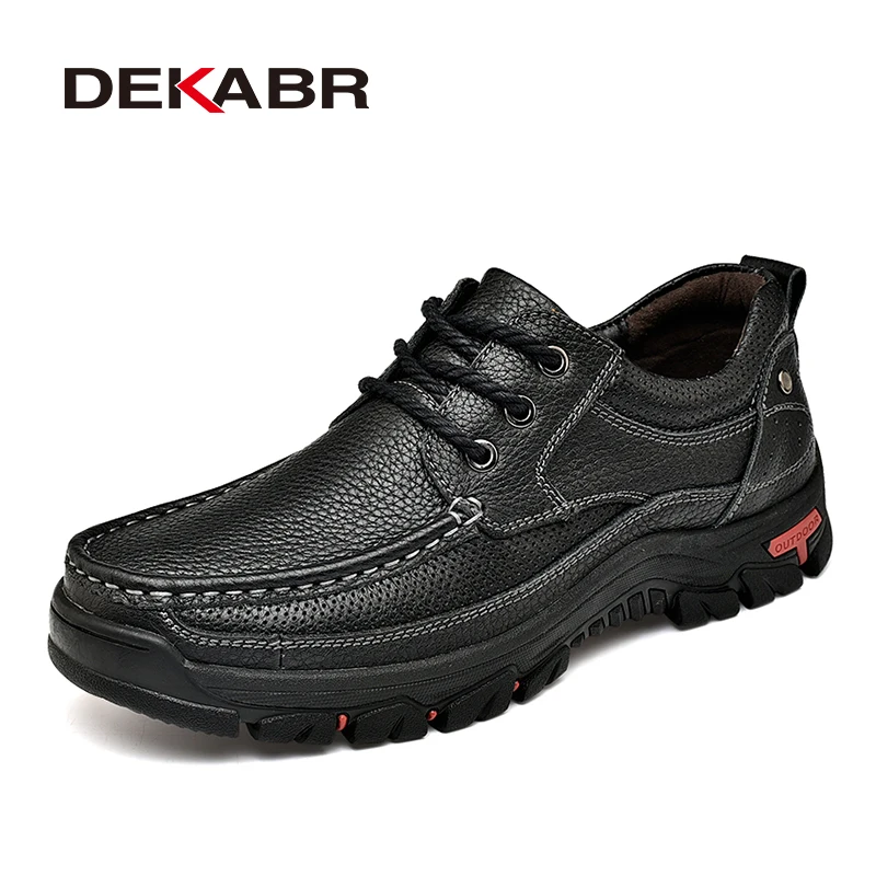 

DEKABR Spring Autumn Men Genuine Leather Casual Shoes Breathable Non Slip Comfortable Soft Sole Daily Fashion Men Shoes