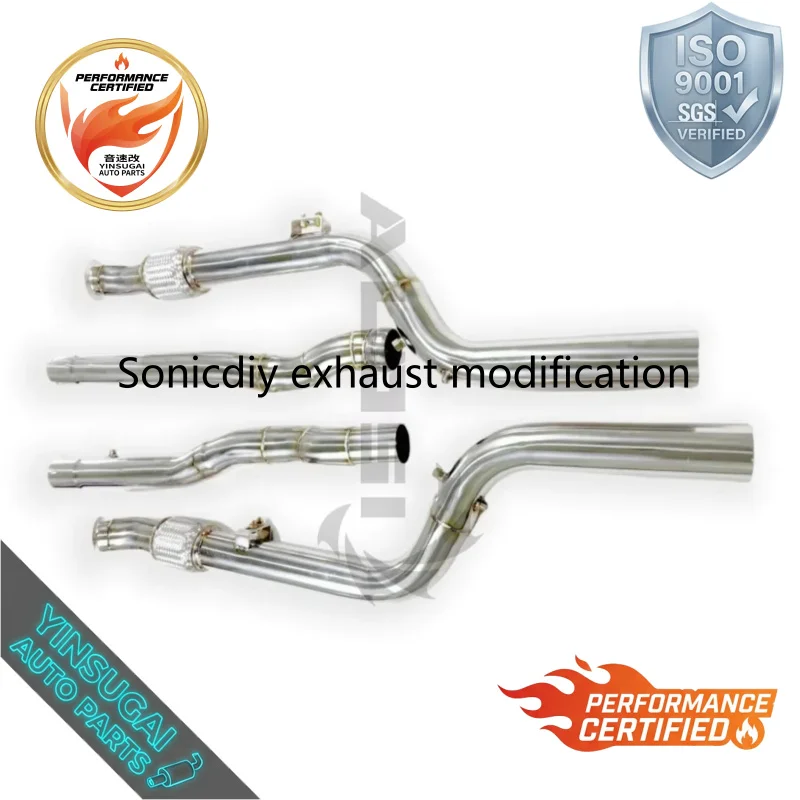 Cuski High Performance Equal Length SS304 Downpipe For Mercedes C43 GLC43 AMG 3.0T 2020-2023