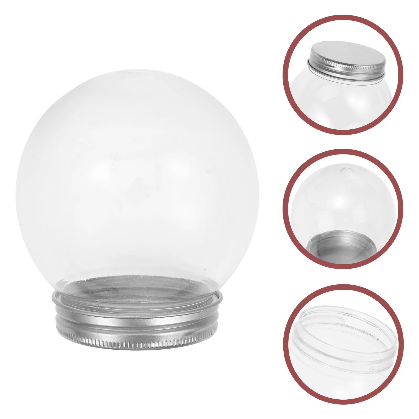 

12Pcs Transparent Plastic Snow Globe Candy Containers Screw Lid DIY Craft Bulk Small Globe for Wedding Birthday Party Use