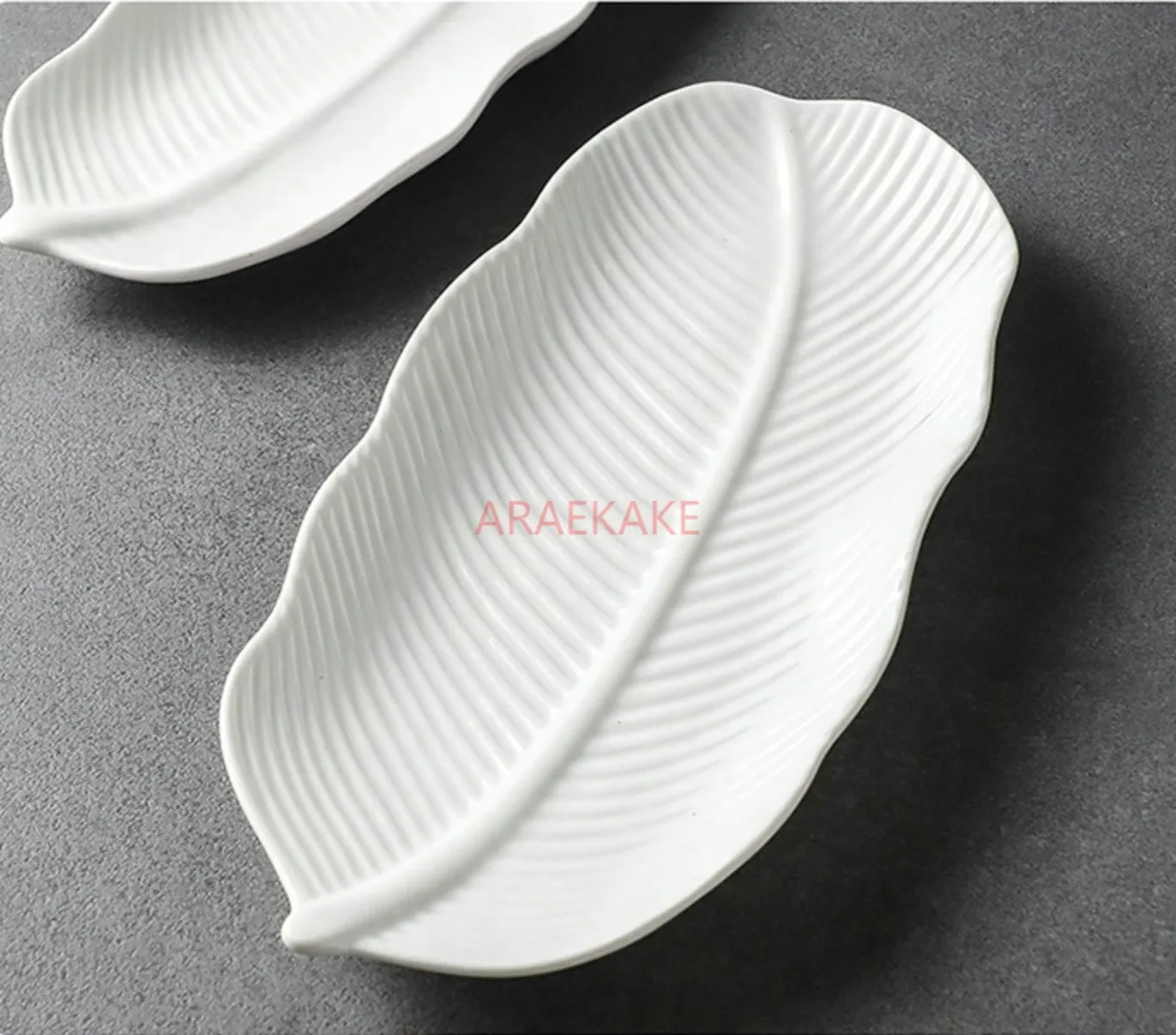 

Large ceramic banana leaf plate sushi plate Dim sum cake plate barbecue plate hotel tableware