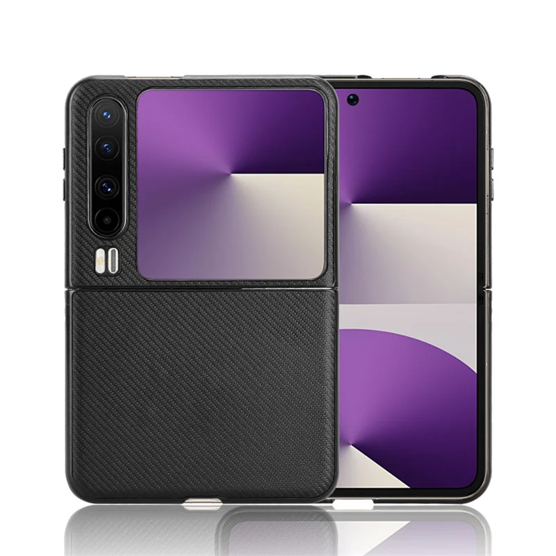 Para Huawei Pura X parte trasera de cuero de fibra de carbono a prueba de arañazos para Huawei PuraX pura x funda protectora dura para teléfono