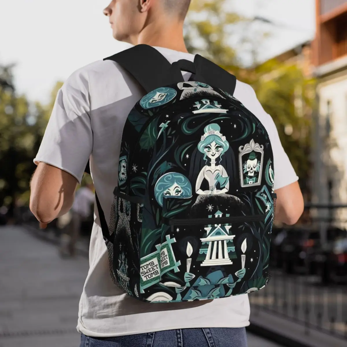 Haunted Mansion Stretching Backpack Daypack Large Capacity Kids BookBag School Bag Shoulder Bags for Men Women