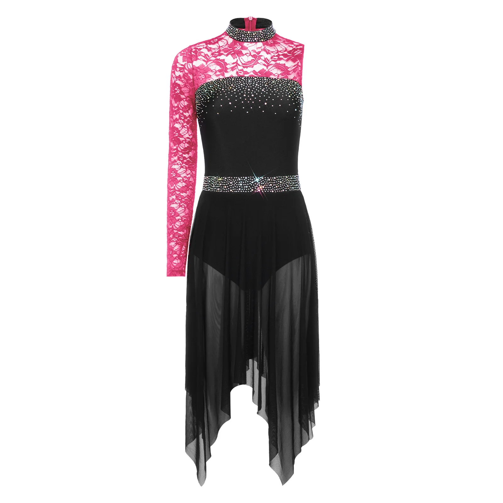 

Womens Modern Dance Waltz Dress Gymnastics Figure Skating Ballet Lyrical Dance Dress Performance Costume Contemporary Dance Wear