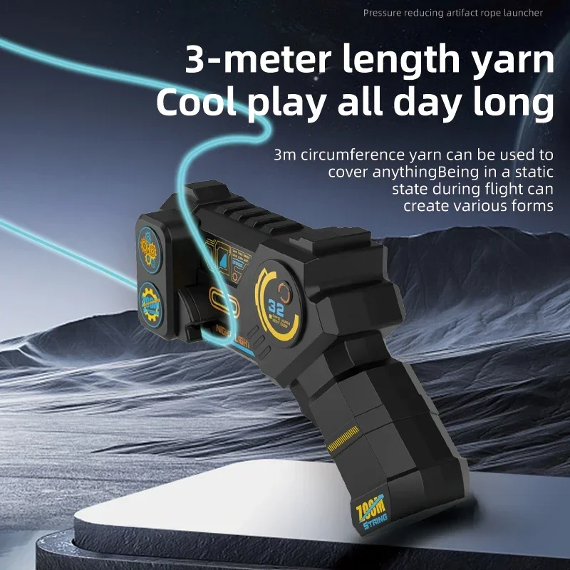 Handheld Electric Glow In Dark Rope Launcher Rechargeable Adjustable Fidget Stress Relief Toy Ideal Gift for Boys Girls