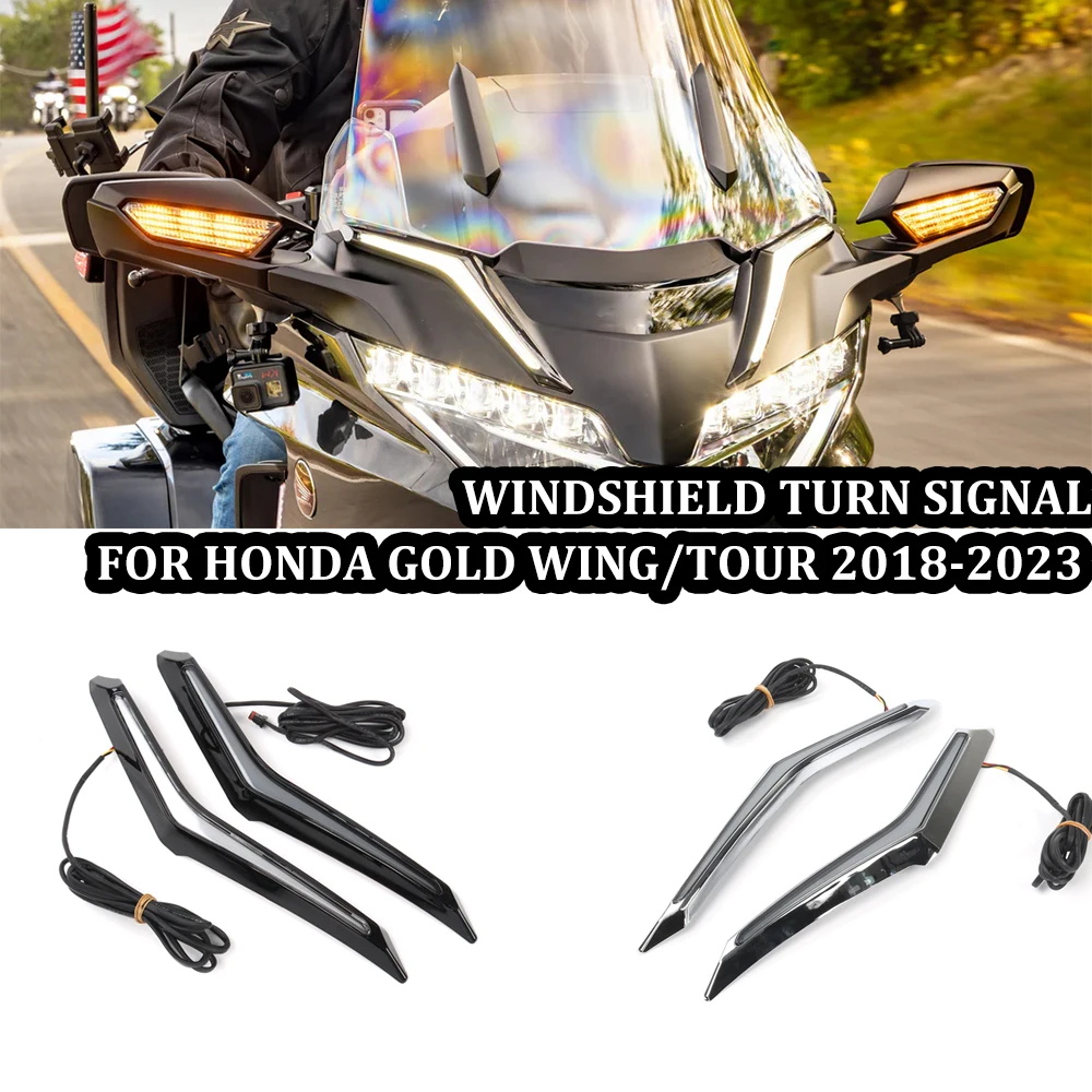 Motorcycle Strike Windshield FOR Trim Lamp Turn Signal Brake LED Light For Honda Gold Wing GL 1800 Tour DCT Airbag 2018-2023