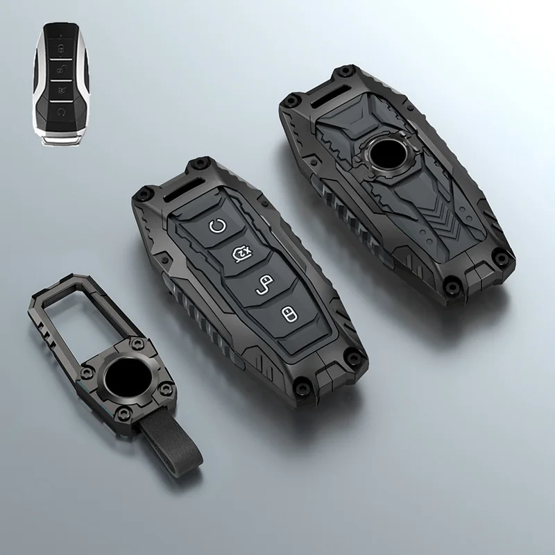 

Чехол для автомобильного смарт-ключа ручной работы для BYD Song Plus Atto 3 Han EV Tang DM Qin Seal Dolphin кожаный сплав Fob держатель