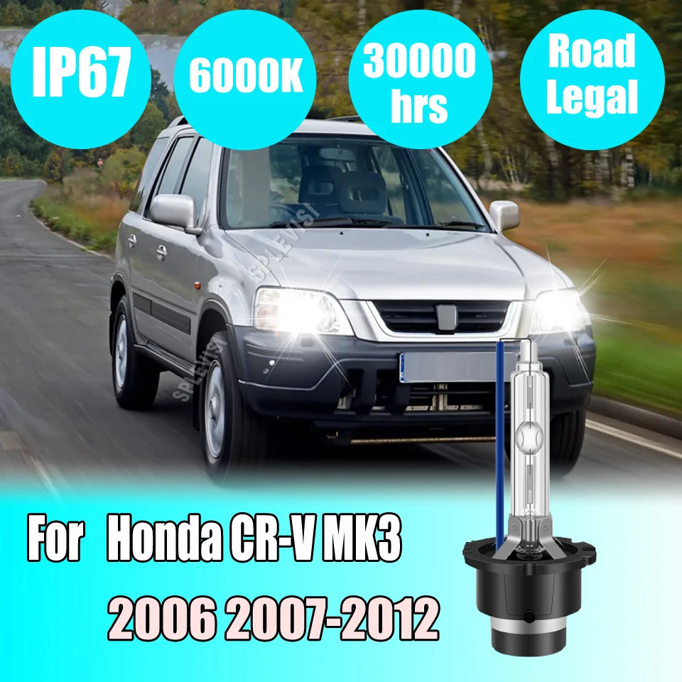 

D2S 35W 6000K HID Headlights cuts through darkness and harsh weather For Honda CR-V MK3 2006 2007 2008 2009 2010 2011 2012