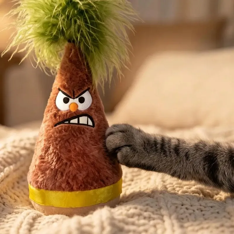 Tease Feathers Design Cat Stick Cat Tumbler Funny Toys Self-hey Relieve Boredom Essential Tumbler Toys Roly-poly Wooden Pet Toys