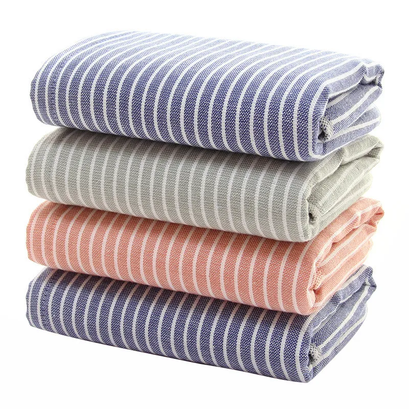 

1Pc 34x75cm 100% Gauze Cotton Classical Striped Washcloth Home Soft Absorbent Bathroom Adult Hand Towel