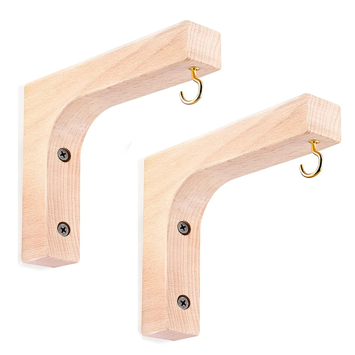 2Pcs Hanging Plant Hook,Plant Hangers Indoor, Wooden Hanging Basket Hooks for Indoor Flower Baskets Pot Lanterns Planter