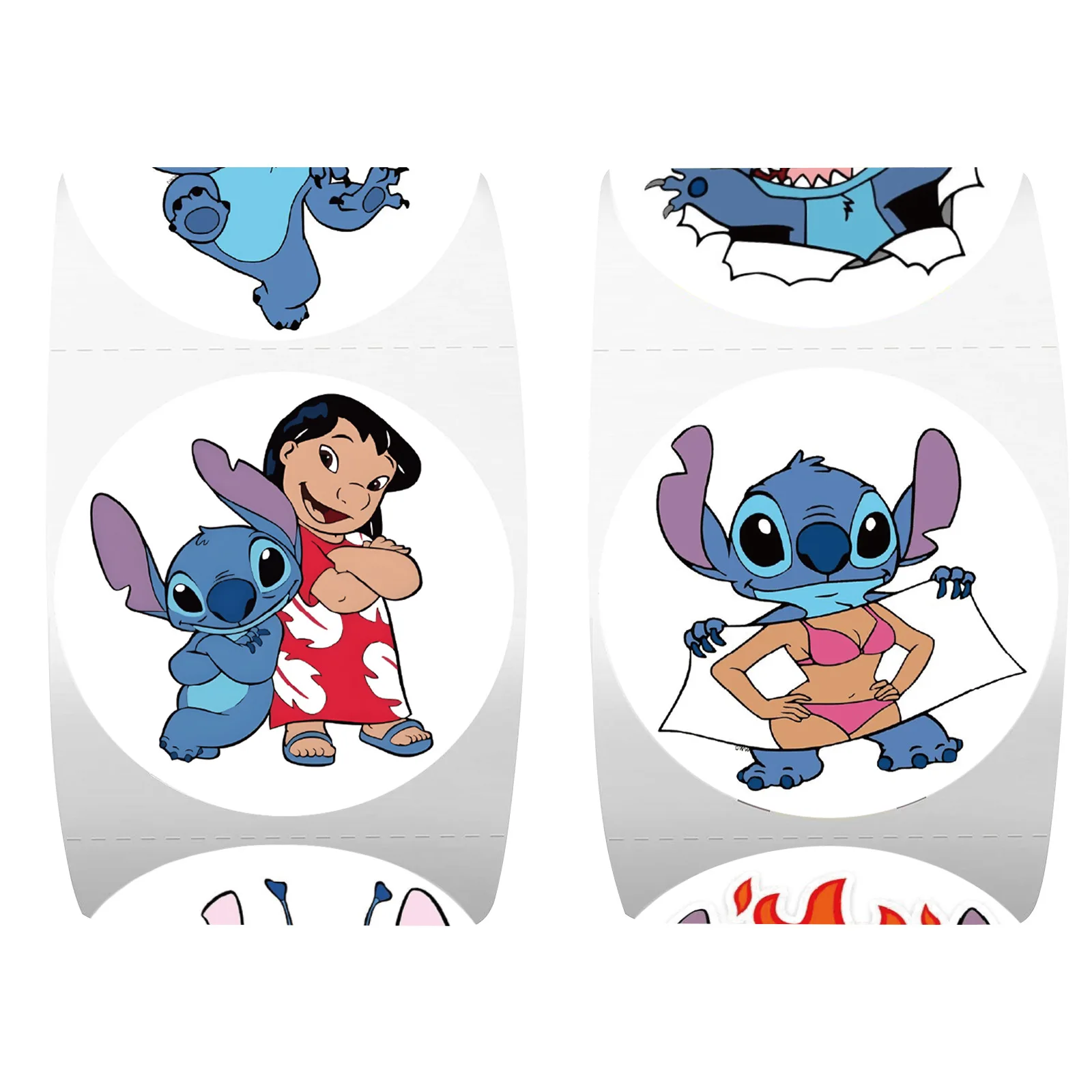 500 pièces mignon Disney dessin animé Lilo point autocollants bricolage journal portable téléphone bagages planche à roulettes Graffiti décalcomanies rouleau autocollant cadeau jouets