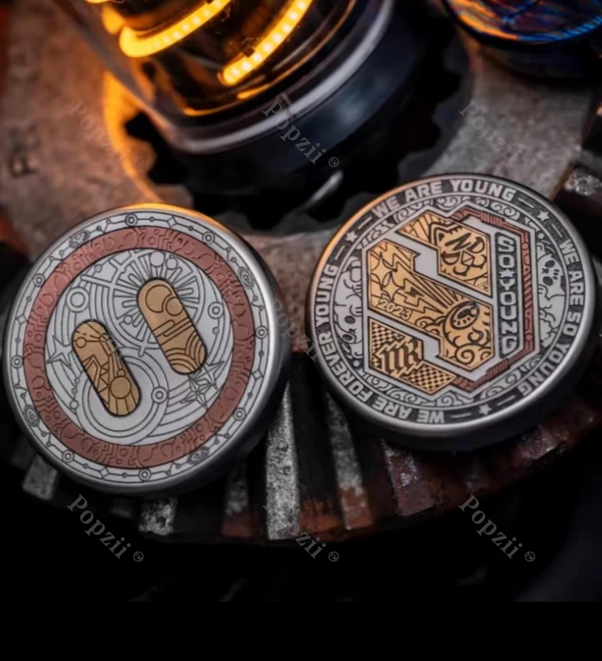 YEDC Moneta di Maiale in Ceramica 3.0 Moneta a Scatto Fidget spinner Giocattolo Agitarsi Giocattoli Sensoriali per Adulti Cricchetto Decompressione Magnetica Push Slider