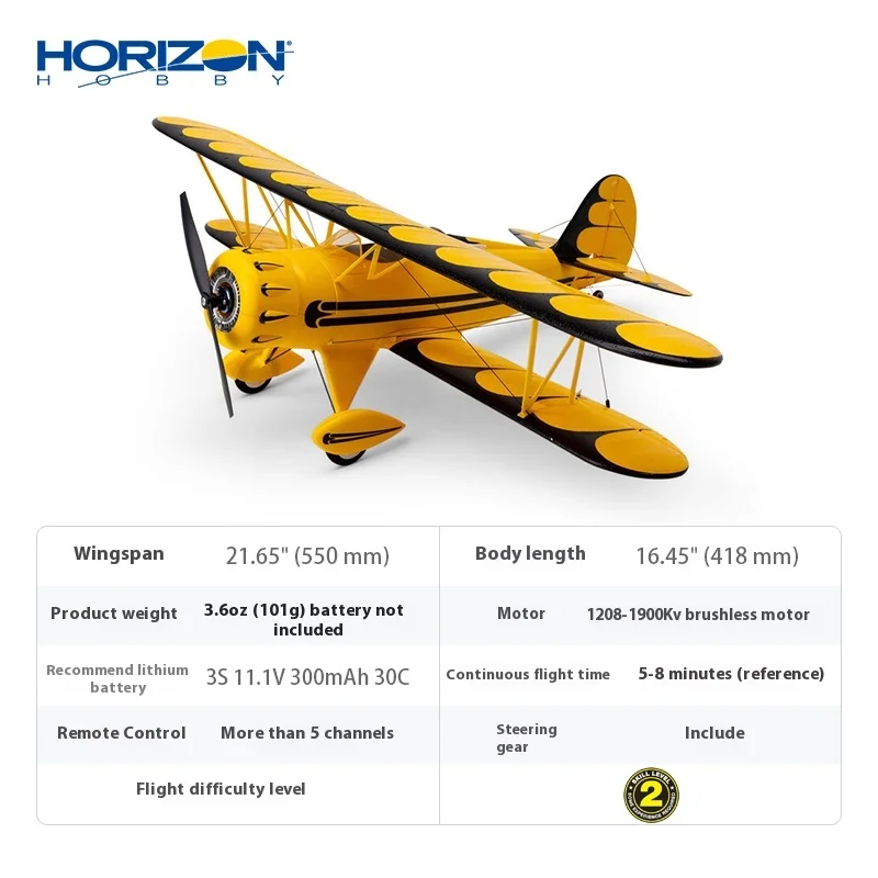 هورايزون هوبي UMX WACO D-26 طائرة نموذجية مزدوجة الجناح ثابتة الجناح لعبة التحكم عن بعد للرياضة والهوايات في الهواء الطلق