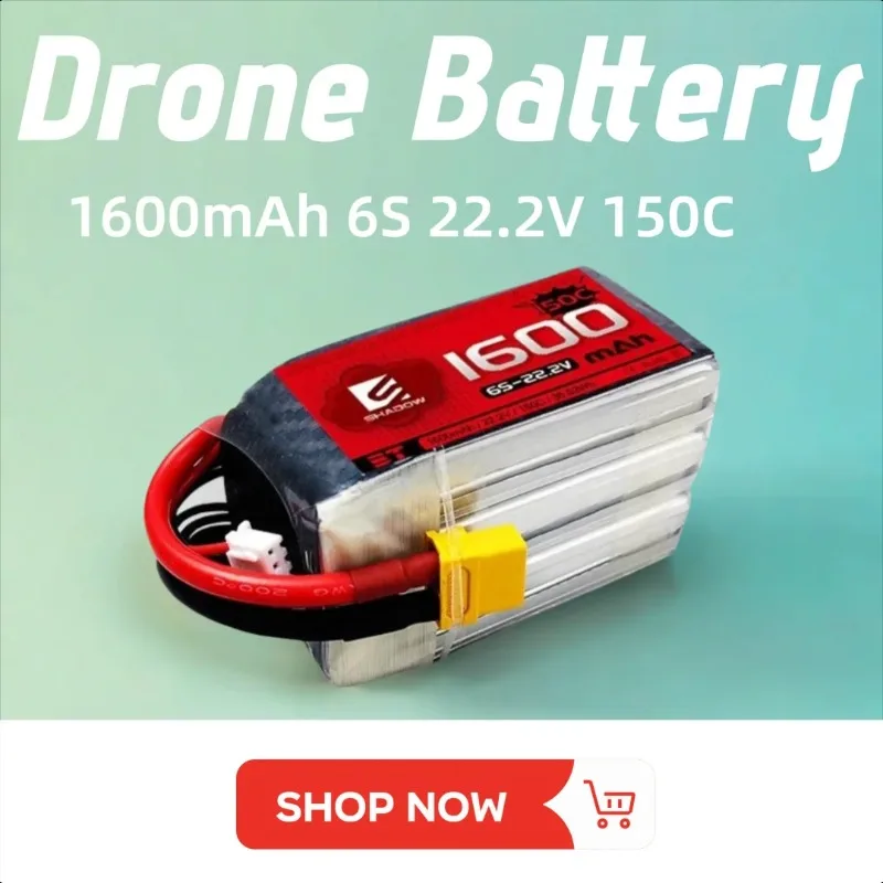 

1600mAh 6S 22.2V 150C LiPo Battery for RC Helicopter Quadcopter FPV Racing Drone Battery with XT60