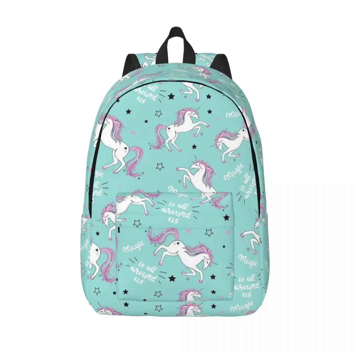 Mochila mágica com letras unicórnio para crianças, linda mochila escolar, mochila fofa, bolsa primária pré-escolar, presente para meninos e meninas