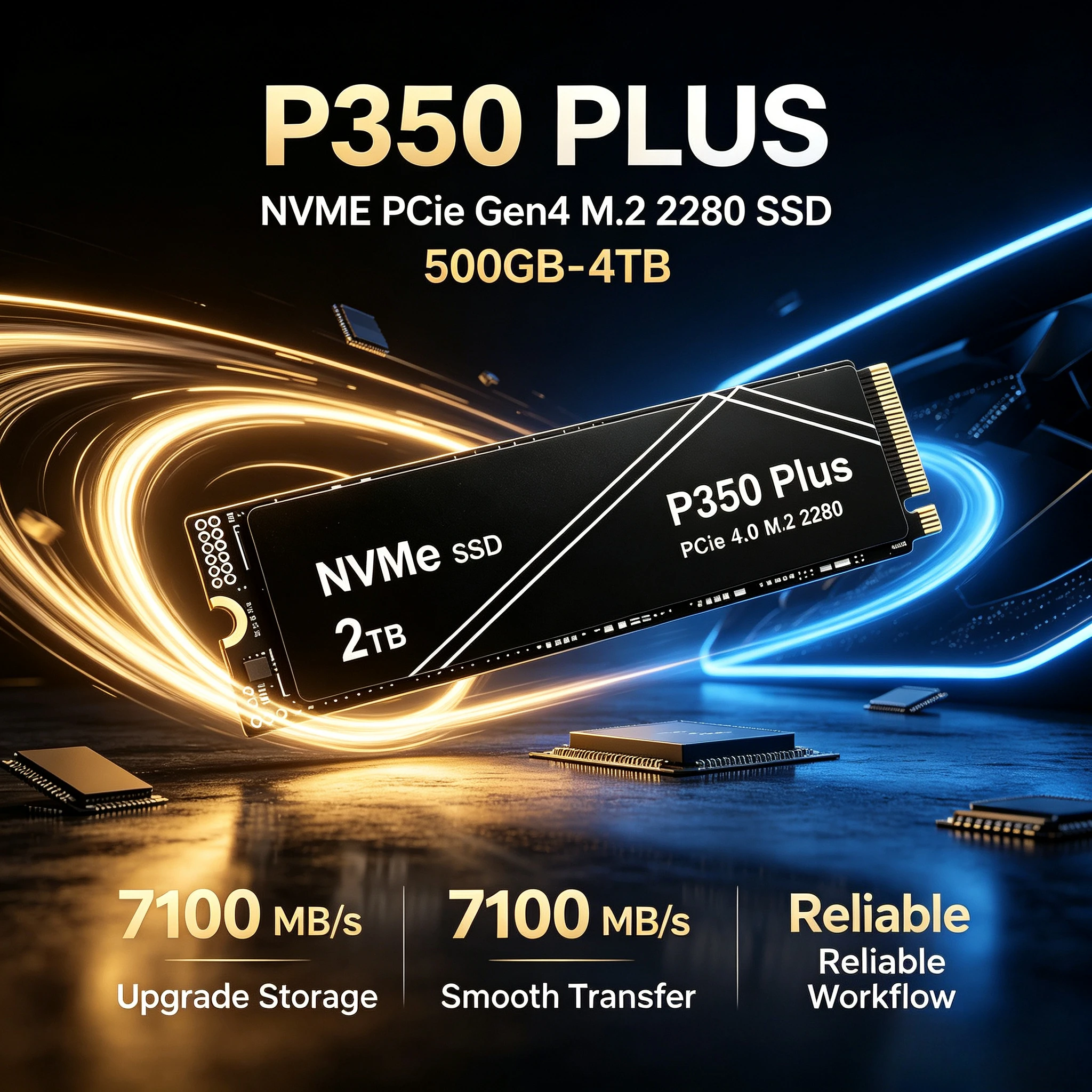 New P350 PLUS 1TB 2TB 4TB  NVMe PCIe Gen4 M.2.2280 SSD Solid State Drives for Gaming Computer Laptop PS5