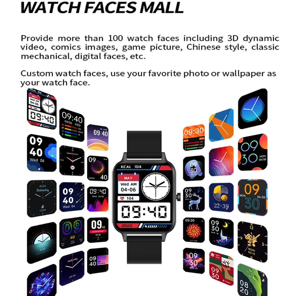 Smart Watch Blue Tooth Call 1.95” HD Full Touch Screen Weather Information Reminder Sports 128M Local music Bracelet Smartwatch