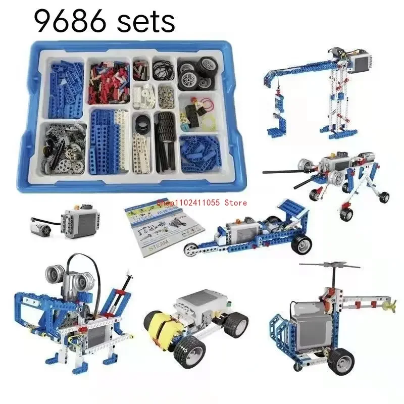 9686 set di sussidi didattici compatibile con Lego robot building blocks scienza e tecnologia power machinery group giocattoli educativi