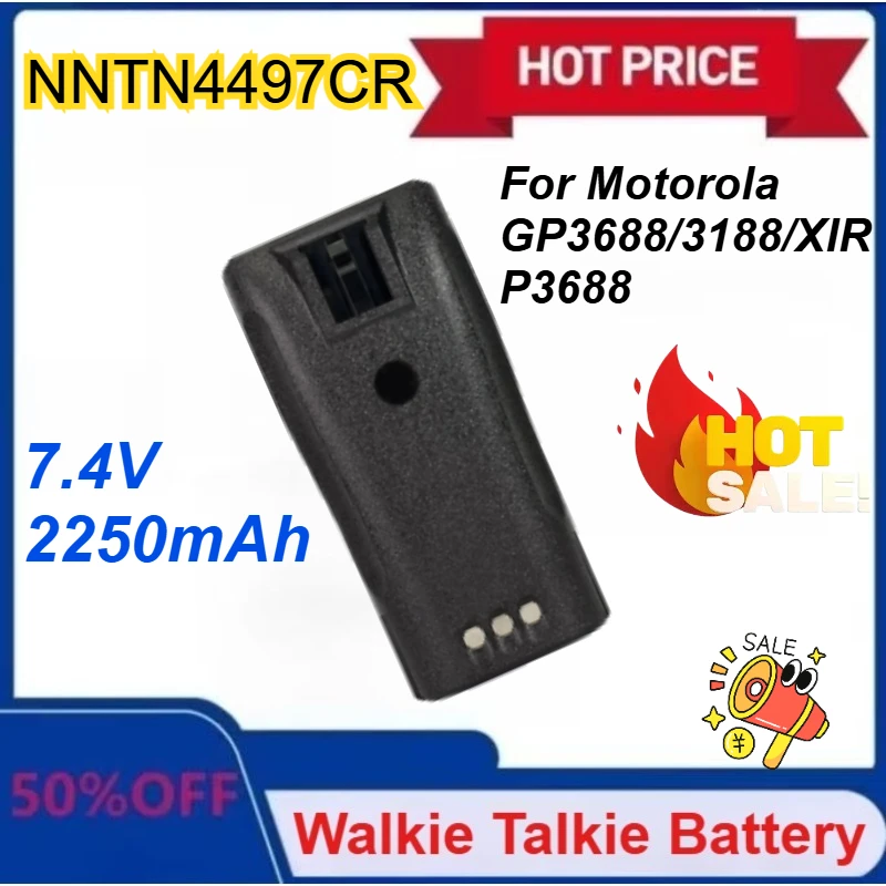 

New NNTN4497 2250mAh Rechargable Battery for Walkie Talkie DEP450 CP140 CP040 CP200 CP380 EP450 CP180 GP3688 High Capacity