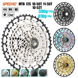 SPEDAO 12 Speed MTB Cassette 10-52T 10-50T 11-50T XD HG Freewheel Lightweight CNC K7 Sprocket Drivetrain Upgrade Bike Parts