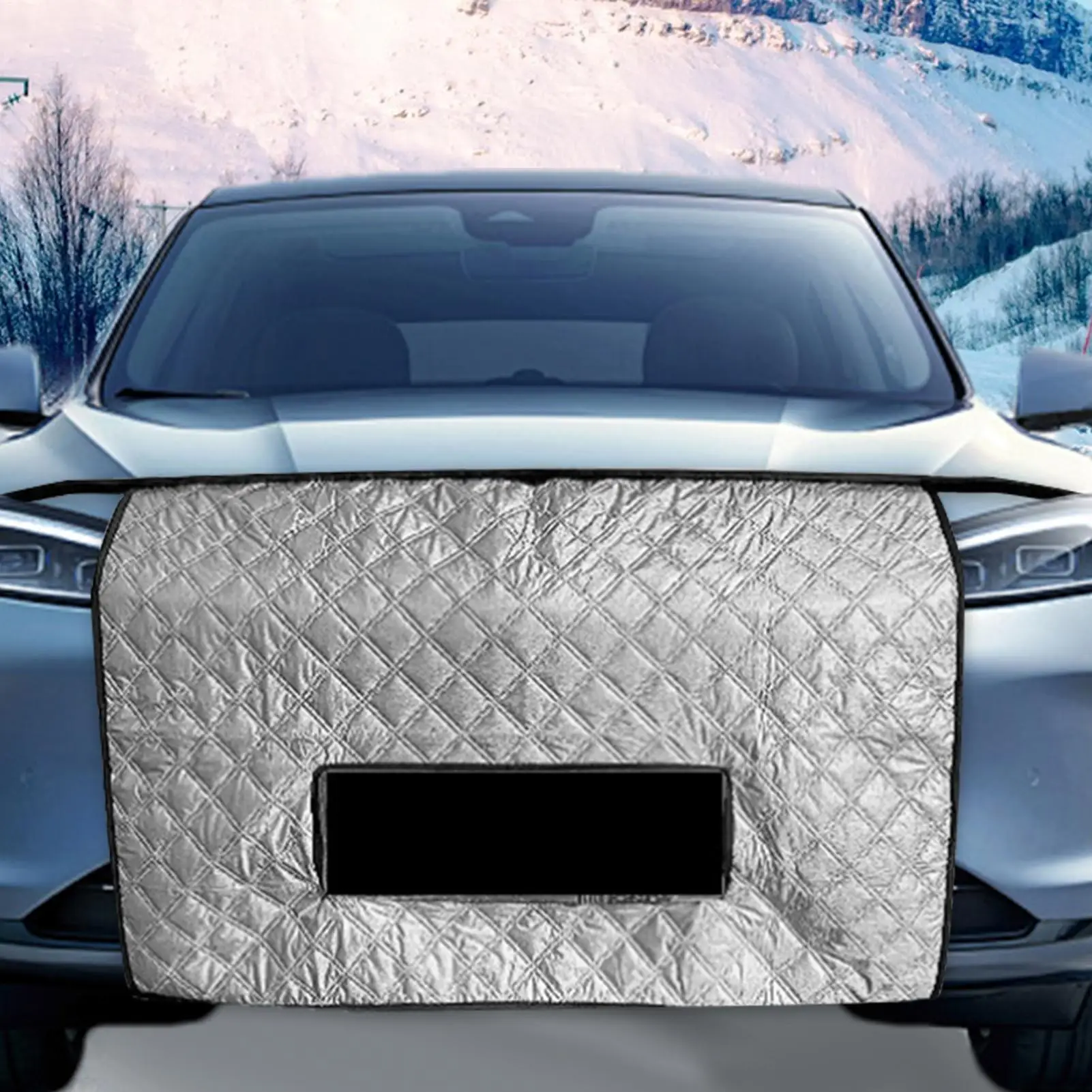 

Winter Front Grille Cover Car Dustproof Front Grille Cover Heavy-Duty Windshield Protector for Outdoor SUV RV Truck Cargo Van