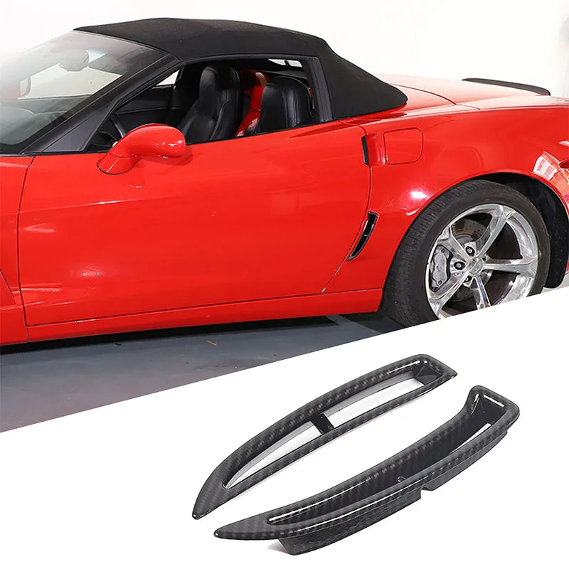 For Chevrolet Corvette C6 2005-2013 ABS Carbon Fiber Rear Side Fender Air Intake Trim Frame Car Accessories