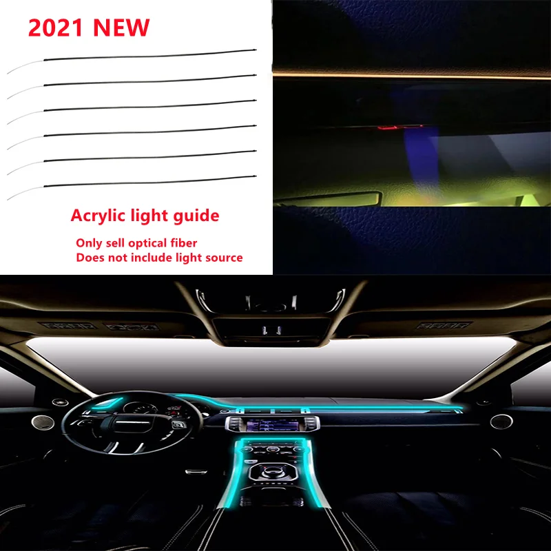 Auto Interior Decorative Atmosphere Lamp Acrylic Optic Fiber Lights RGB Ambient Light Sound Control With 12V Cigarette Lighter