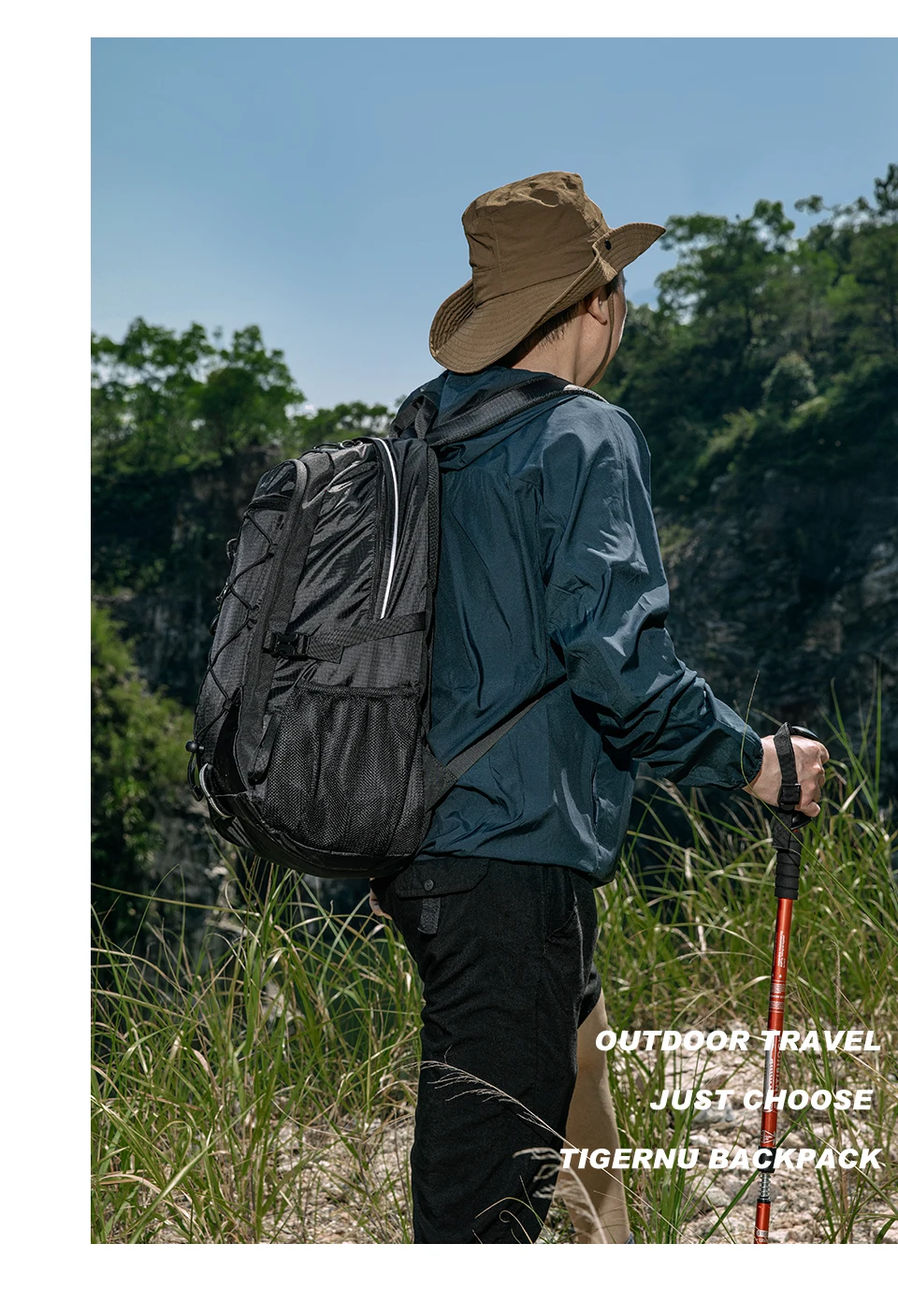 Tigernu Kletterrucksäcke für Herren, Outdoor-Tasche, wasserdichter Reiserucksack für Damen, leichter Sport-Rucksack für Herren, Wandertasche, Rucksack – Detail 5