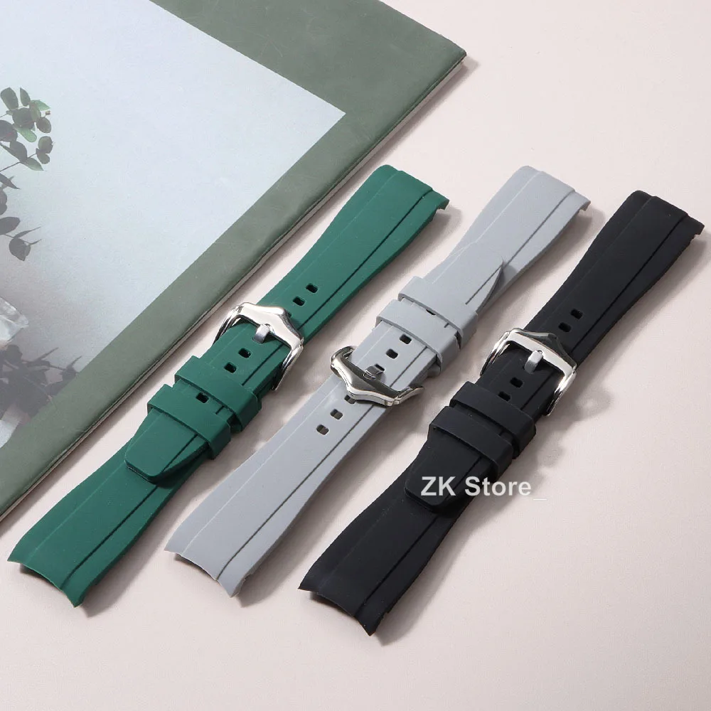 Premium Silicone Watch Band 20mm 22mm Curved End Rubber Watch Strap for Rolex for Citizen Replacement Watchband Bracelet for Men