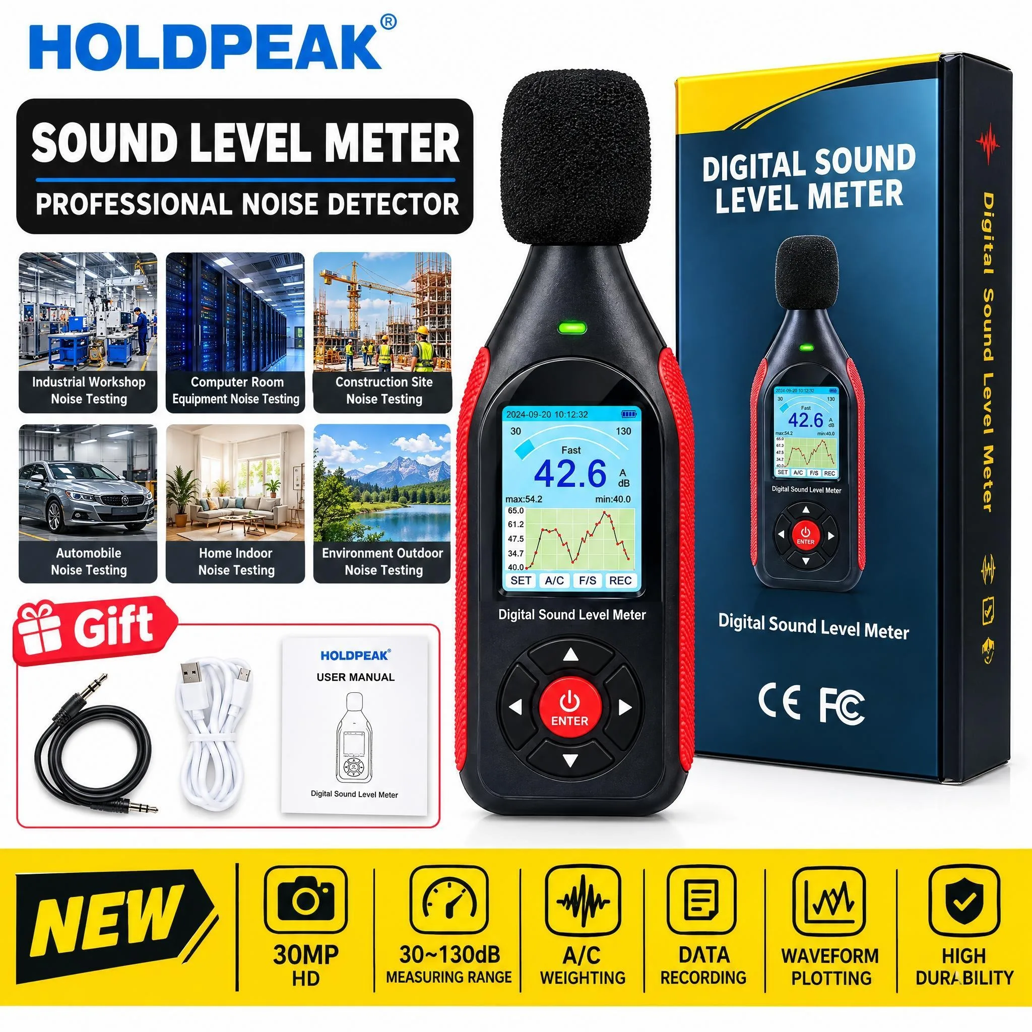 sondeur-de-niveau-sonore-numerique-enregistreur-de-donnees-en-decibels-30-130-db-ponderation-a-c-mesures-rapides-et-lentes-alarme-tricolore-testeur-de-bruit-spl-rechargeable