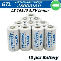 NEW CR123A RCR 123 ICR 16340 Battery 2800mAh 3.7V Safety Camera Rechargeable Battery Lithium Ion L70 Plus