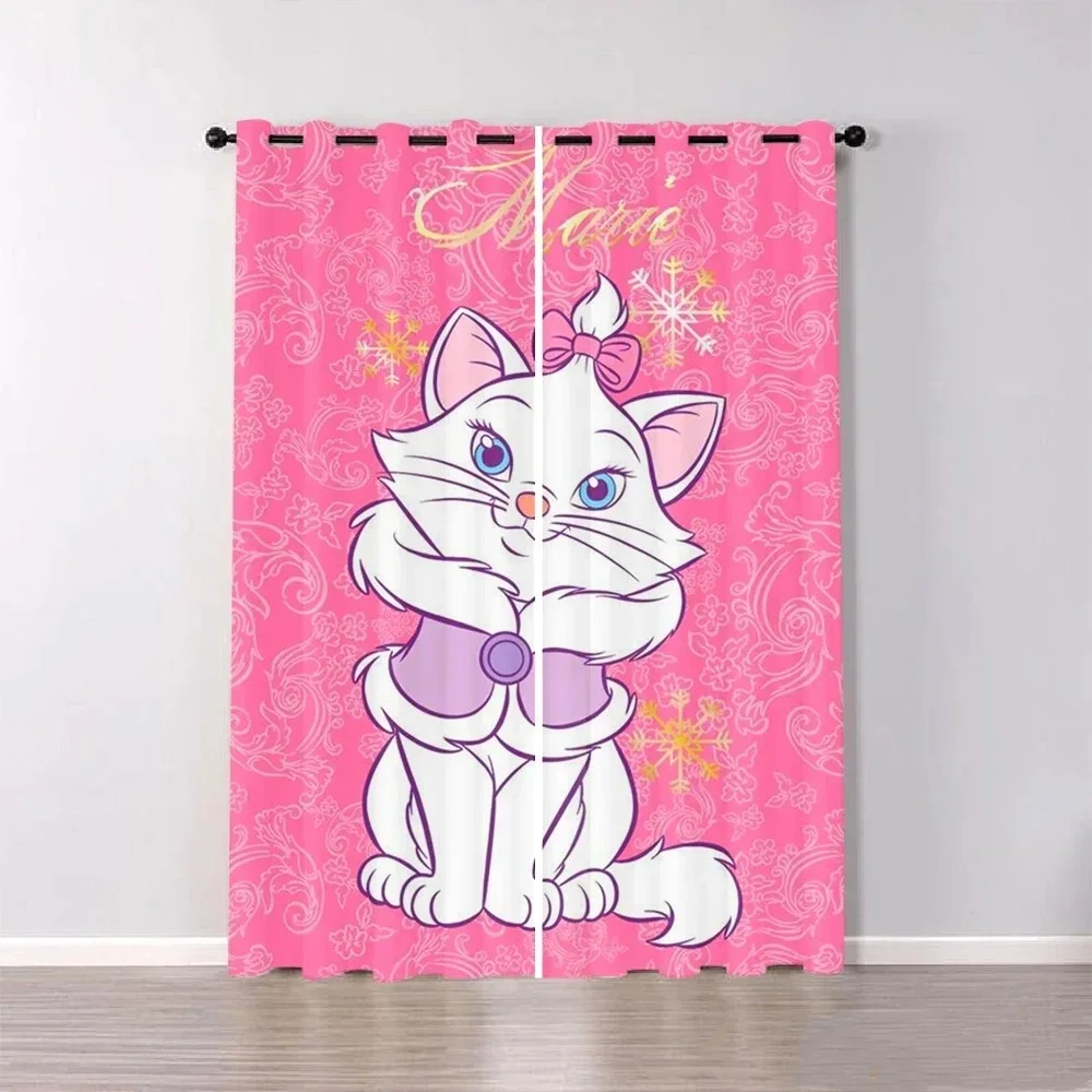 Mary Cat Curtains Home Children's Room Curtains Bedroom Curtains Living Room Curtains Christmas gifts, Disney cartoon prints