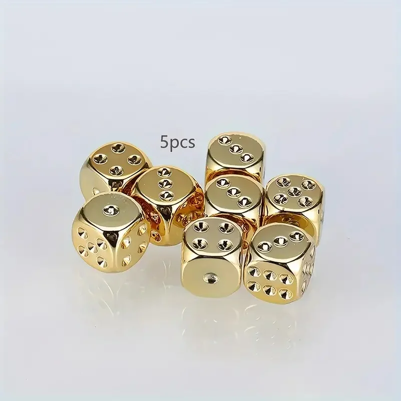 

10-Piece Luxe Gold Dice Set for Party Games. Includes D6 Dice for Club, Family Parties, Christmas & Halloween Gift Ideas.