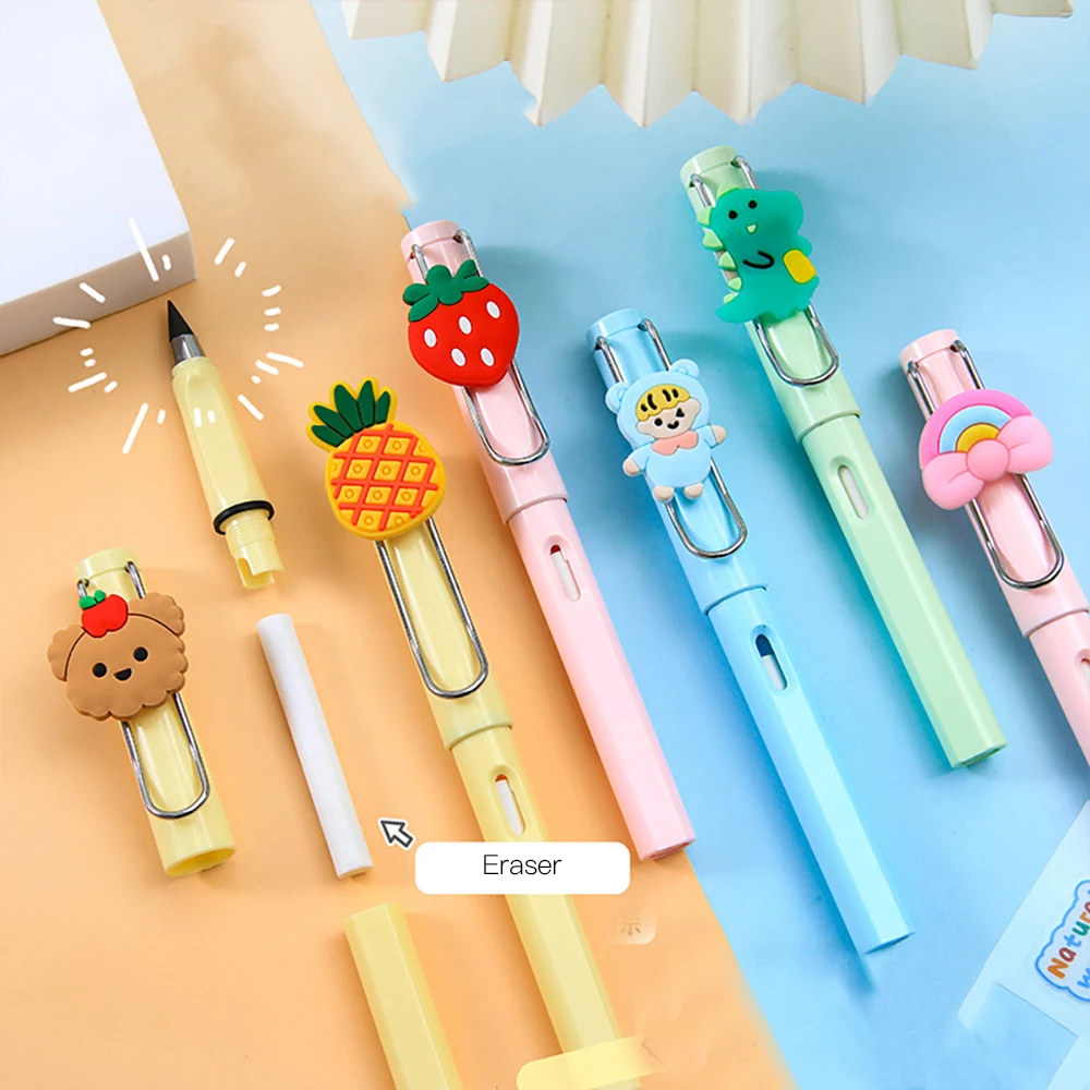 2Pcs New Technology Colorful Unlimited Writing Pencil Eternal No Ink Pen Magic Pencils Art Sketch Painting Supplies Stationery