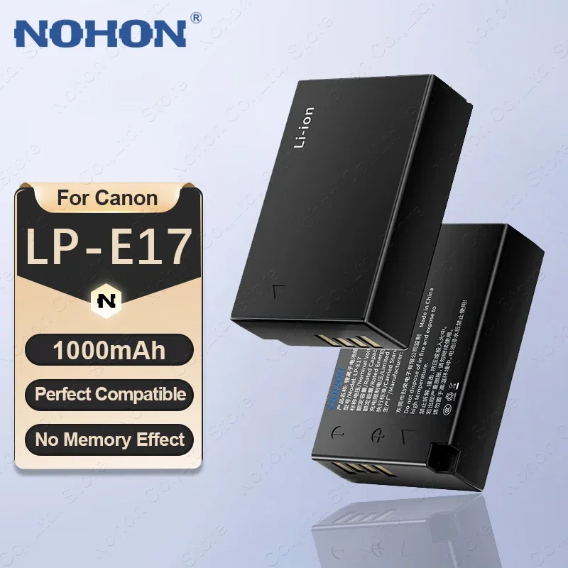 NOHON LP-E17 Camera Battery for Canon EOS 850D/800D/750D/77D/760D/M3/M6/M5/R8/R10/R50 Digital Camera Rechargeable Batteries