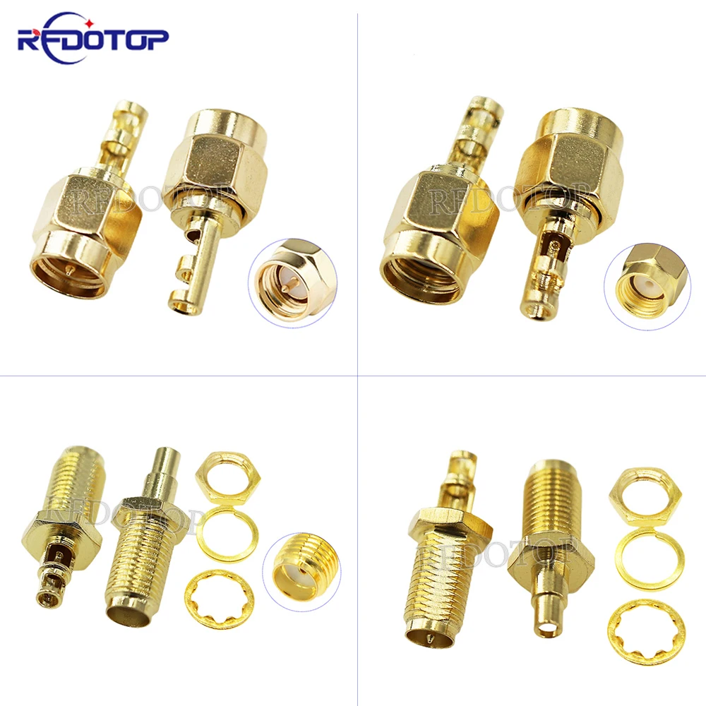 

10Pcs/Lot SMA Male/Female Or RP-SMA Female Waterproof O-Ring Solder for RG178/RF1.37 Cable RF Connector Gold Plated 50 Ohm
