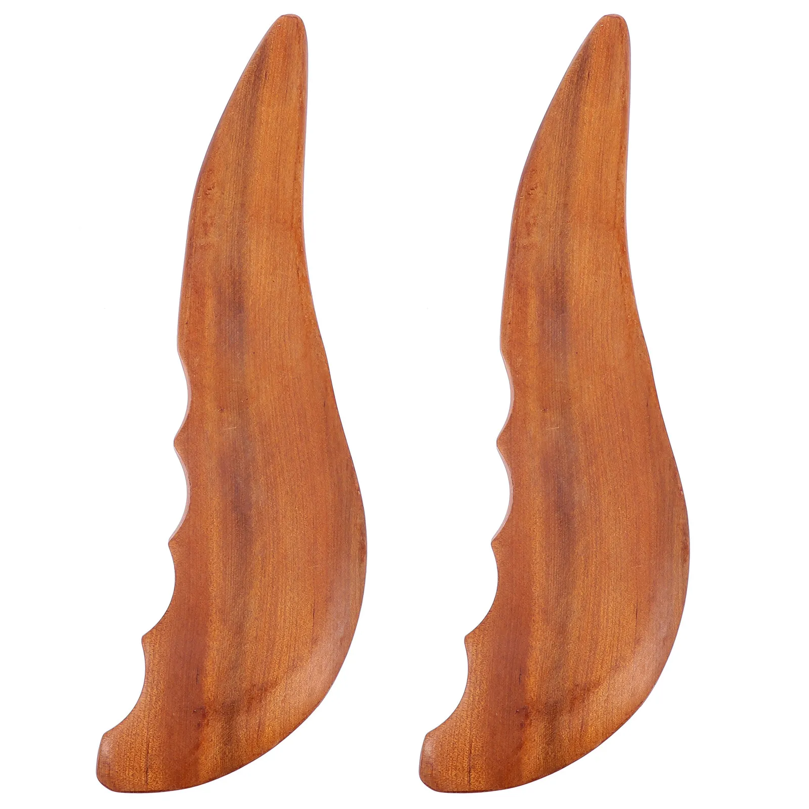 

Набор из 2 массажных скребков Гуаша из сандалового дерева для ухода за кожей тела, кровообращения и массажа