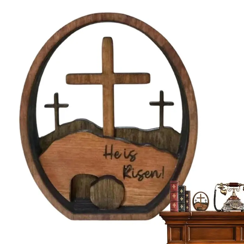 

Пасхальные деревянные вывески Иисус Рождественский декор Праздничный декор 13,97 см/5,5 дюймов Деревянный Пасхальный знак Иисуса Рождество Иисуса Украшение дома