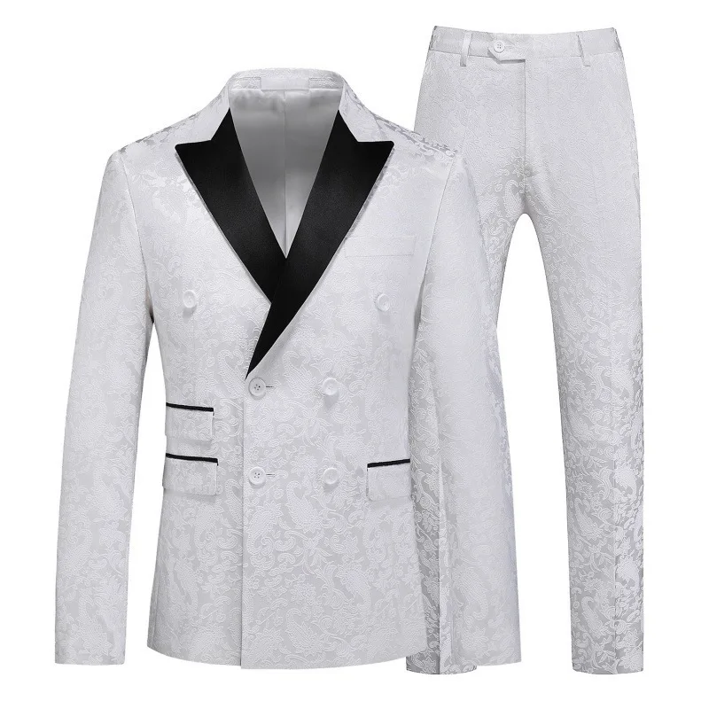 #TU07 # Fashion New Men's Large Double breasted Suit Set Business Suit Two piece Dropshipping