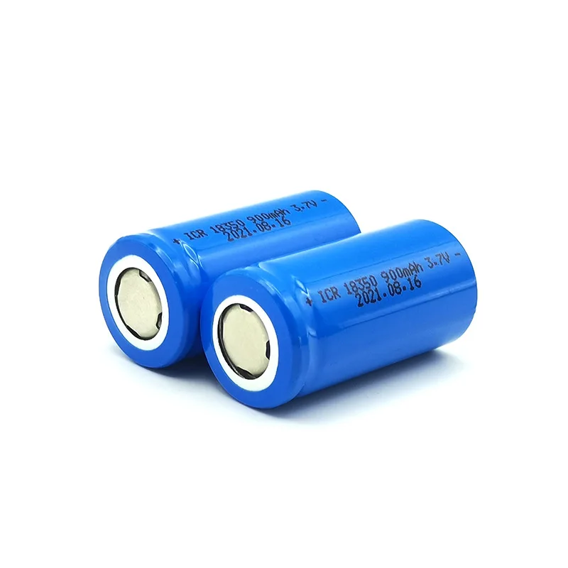 بطارية 18350 900 مللي أمبير 3.7 فولت قابلة لإعادة الشحن، بطارية ليثيوم أيون بمعدل 3C مع سطح مسطح، لمصباح يدوي، أدوات كهربائية، ألعاب Vape أجهزة ذاتية الصنع #1