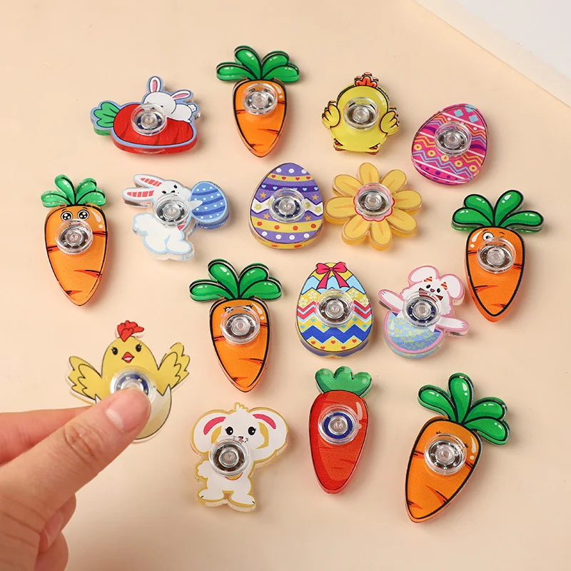 

10/20Pcs Easter Fingertip Spinner Cartoon Bunny Egg Fidget Spinner Fidget Toy for Kids Birthday Party Favors Goodie Bag Stuffers