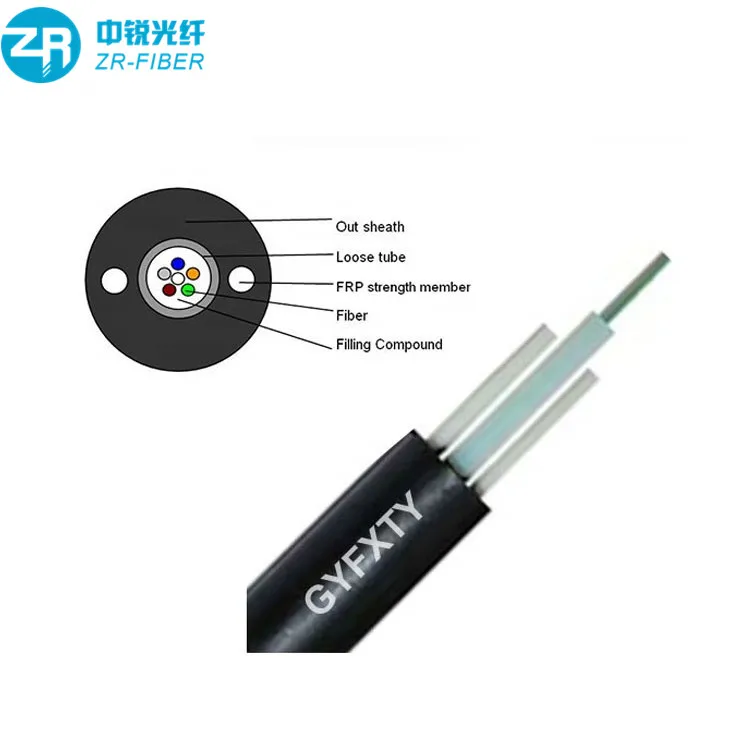 outdoor 2 inti kabel serat optik gyfxty 4 8 12 core 4f 6f 12f fibra optica 6 hilos CLT drop wire cable gyxtw fiber optic cable - view 5