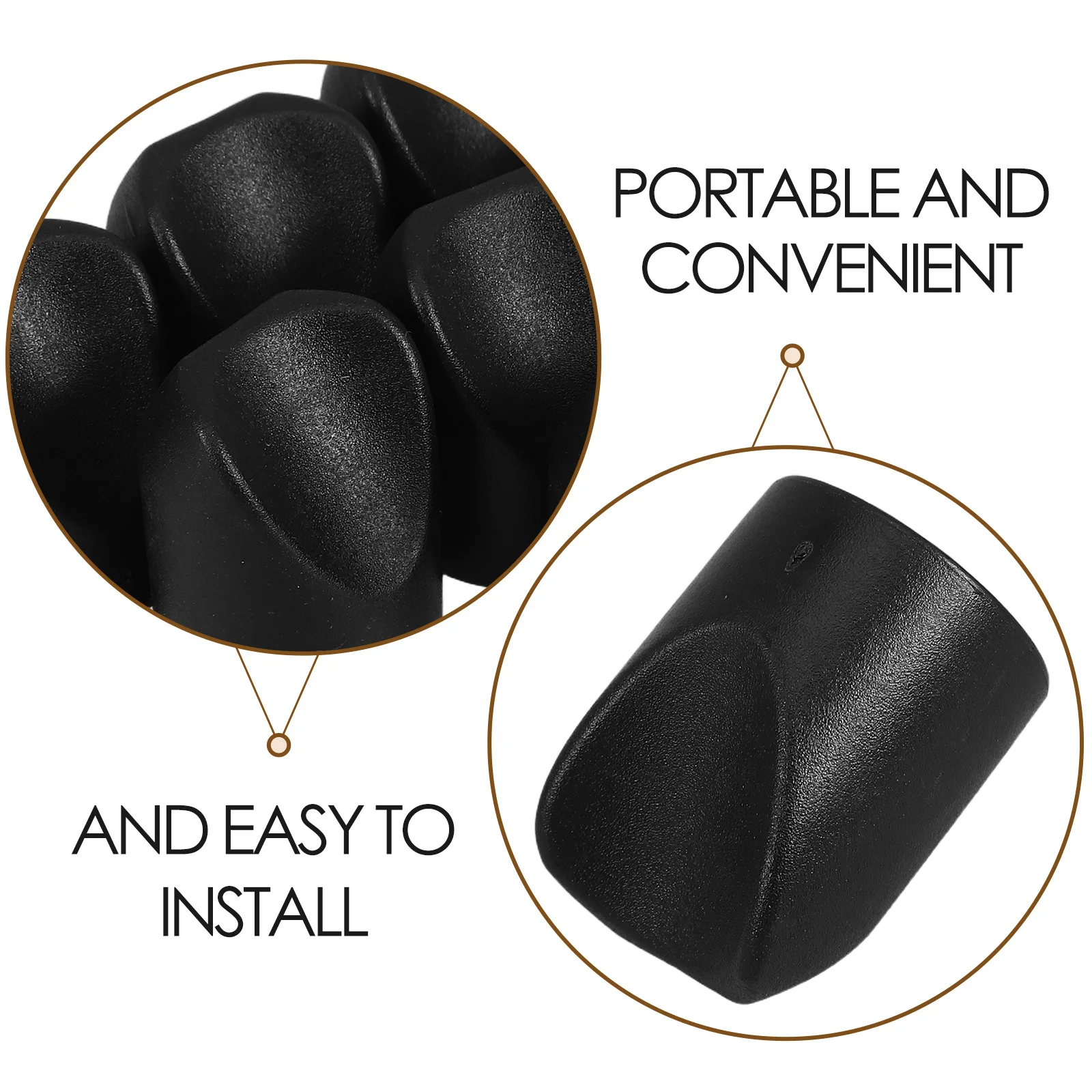 

48Pcs Folding Chair Leg Caps Stability Heavy Duty Nylon Replacement Plug Covers Black for Metal Padded Chair Legs